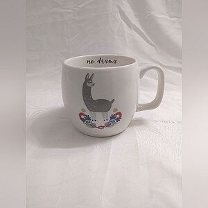 Opalhouse Porcelain Stoneware "No Drama" Llama Coffee/Mug White